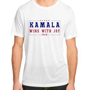 Kamala Wins With Joy Kamala Harris 2024 Premium Adult ChromaSoft Performance T-Shirt