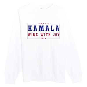 Kamala Wins With Joy Kamala Harris 2024 Premium Premium Crewneck Sweatshirt