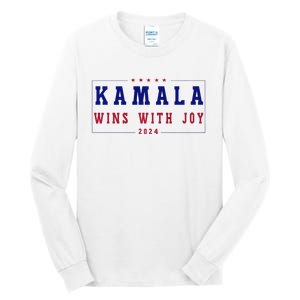 Kamala Wins With Joy Kamala Harris 2024 Premium Tall Long Sleeve T-Shirt