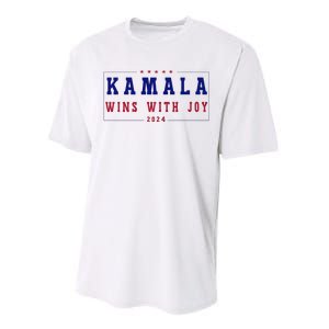 Kamala Wins With Joy Kamala Harris 2024 Premium Performance Sprint T-Shirt