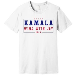 Kamala Wins With Joy Kamala Harris 2024 Premium Premium T-Shirt