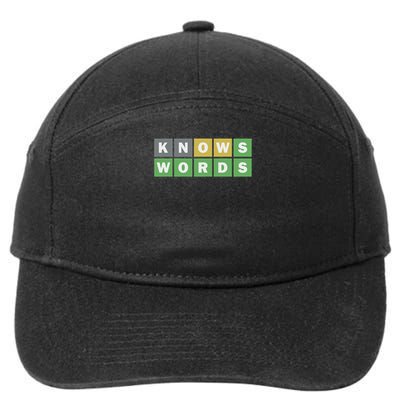 Knows Words Word Guessing Game Guess The Word Game 7-Panel Snapback Hat