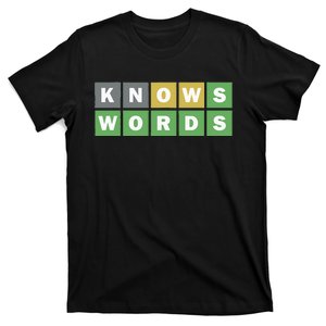 Knows Words Word Guessing Game Guess The Word Game T-Shirt