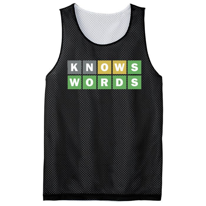 Knows Words Word Guessing Game Guess The Word Game Mesh Reversible Basketball Jersey Tank