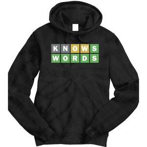 Knows Words Word Guessing Game Guess The Word Game Tie Dye Hoodie