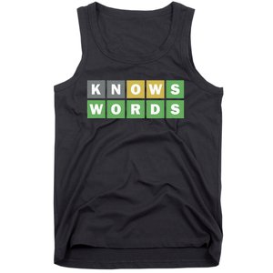 Knows Words Word Guessing Game Guess The Word Game Tank Top