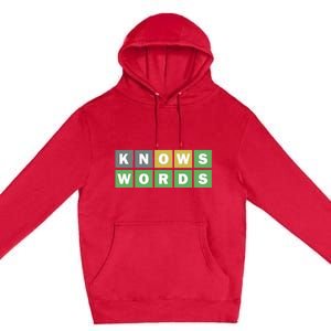 Knows Words Word Guessing Game Guess The Word Game Premium Pullover Hoodie