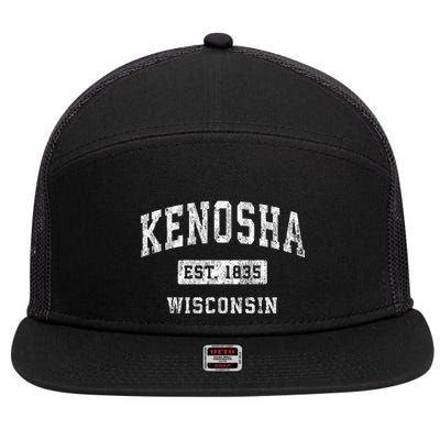Kenosha Wisconsin Wi Vintage Established Sports 7 Panel Mesh Trucker Snapback Hat