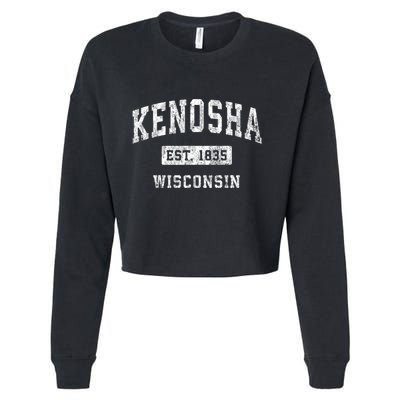 Kenosha Wisconsin Wi Vintage Established Sports Cropped Pullover Crew