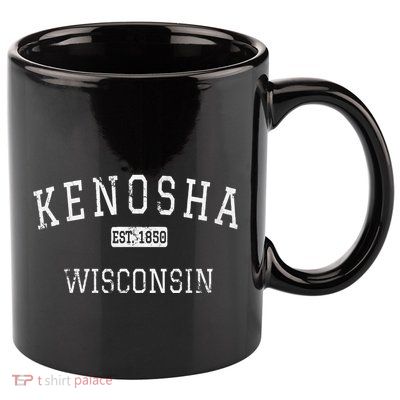 Kenosha Wisconsin Wi Vintage 11oz C Handle Ceramic Mug