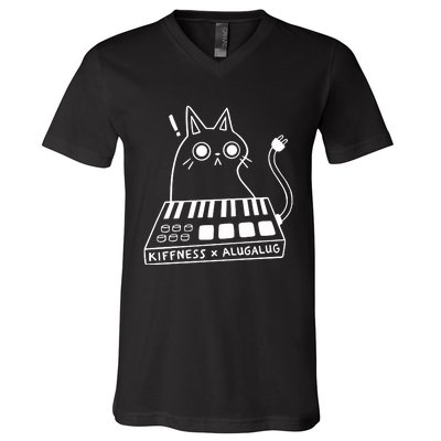 Kiffness X Alugalug Eating The Cats V-Neck T-Shirt