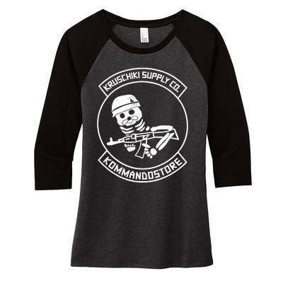 Kruschiki X Kommando Pact Of Steel Bundle Women's Tri-Blend 3/4-Sleeve Raglan Shirt