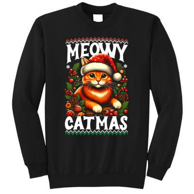 Kitten Xmas Ugly Meowy Catmas Cat Santa Christmas Sweatshirt