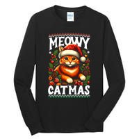 Kitten Xmas Ugly Meowy Catmas Cat Santa Christmas Tall Long Sleeve T-Shirt