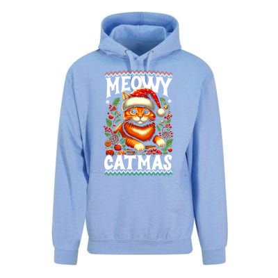 Kitten Xmas Ugly Meowy Catmas Cat Santa Christmas Unisex Surf Hoodie