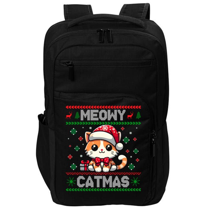 Kitten Xmas Ugly Meowy Catmas Cat Santa Christmas Impact Tech Backpack