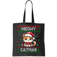 Kitten Xmas Ugly Meowy Catmas Cat Santa Christmas Tote Bag