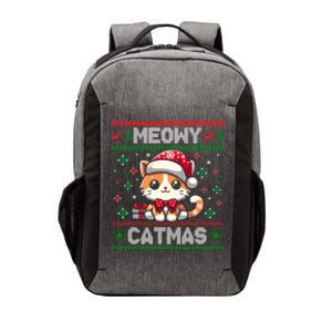 Kitten Xmas Ugly Meowy Catmas Cat Santa Christmas Vector Backpack