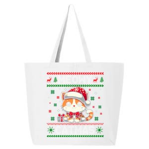 Kitten Xmas Ugly Meowy Catmas Cat Santa Christmas 25L Jumbo Tote