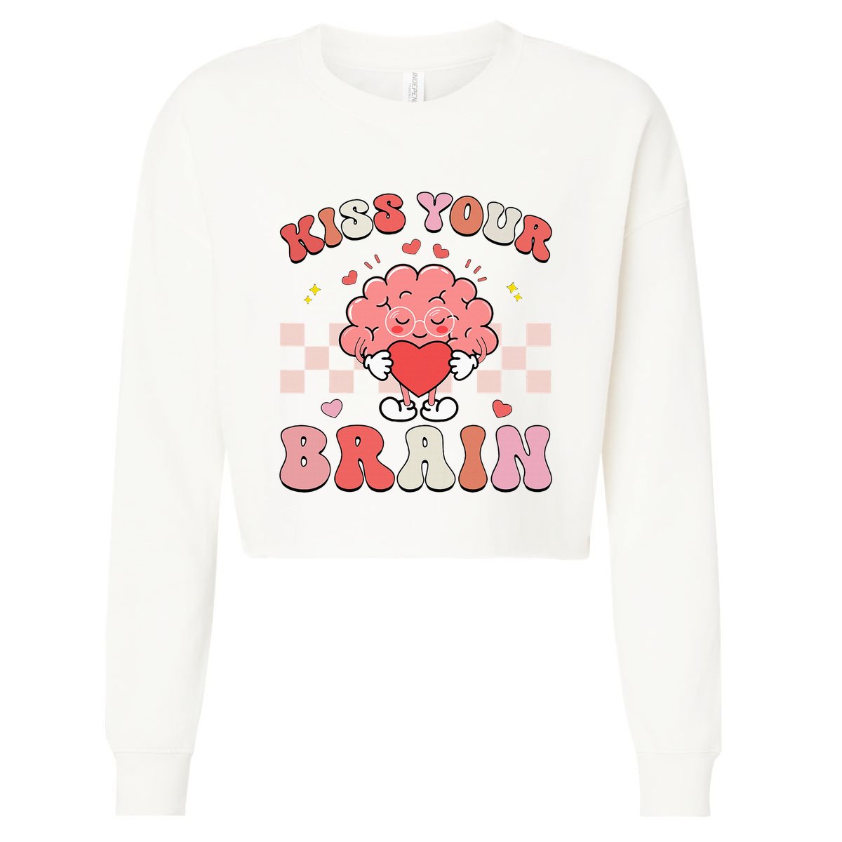 Kiss Your Brain Sped Teacher Appreciation Cropped Pullover Crew