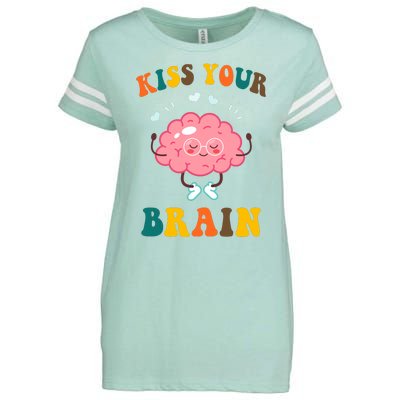 Kiss Your Brain Cute Funny Enza Ladies Jersey Football T-Shirt