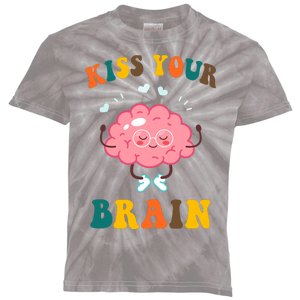 Kiss Your Brain Cute Funny Kids Tie-Dye T-Shirt