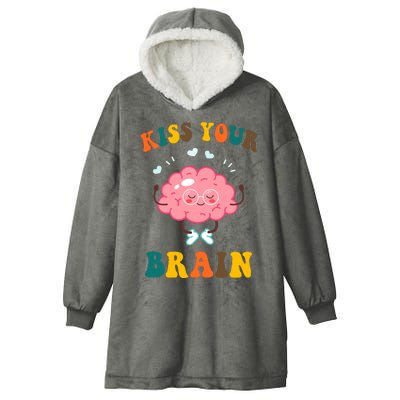 Kiss Your Brain Cute Funny Hooded Wearable Blanket