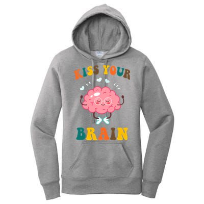 Kiss Your Brain Cute Funny Women's Pullover Hoodie