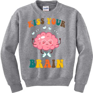 Kiss Your Brain Cute Funny Kids Sweatshirt