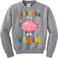 Kiss Your Brain Cute Funny Kids Sweatshirt