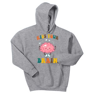 Kiss Your Brain Cute Funny Kids Hoodie