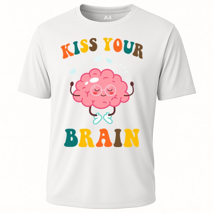 Kiss Your Brain Cute Funny Cooling Performance Crew T-Shirt