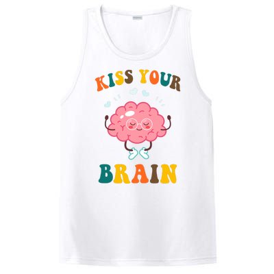 Kiss Your Brain Cute Funny PosiCharge Competitor Tank