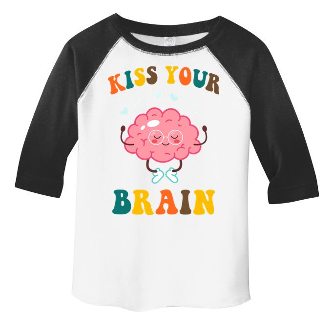 Kiss Your Brain Cute Funny Toddler Fine Jersey T-Shirt