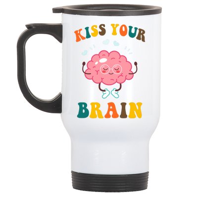 Kiss Your Brain Cute Funny Stainless Steel Travel Mug