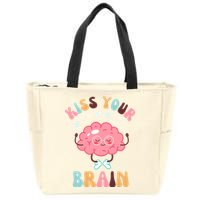 Kiss Your Brain Mental Health Brain Zip Tote Bag