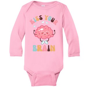 Kiss Your Brain Mental Health Brain Baby Long Sleeve Bodysuit