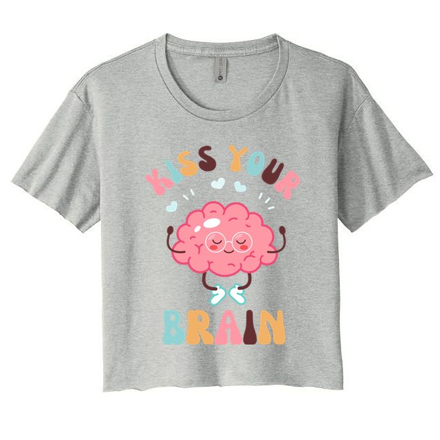 Kiss Your Brain Mental Health Brain Crop Top
