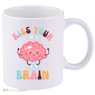 Kiss Your Brain Mental Health Brain 11oz C Handle Ceramic Mug