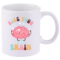 Kiss Your Brain Mental Health Brain 11oz C Handle Ceramic Mug