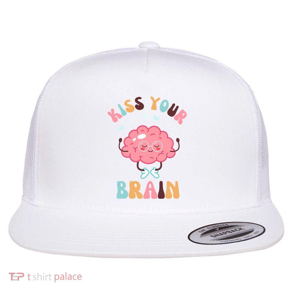 Kiss Your Brain Mental Health Brain Flatbill Hat