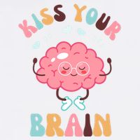 Kiss Your Brain Mental Health Brain Trucker Hat