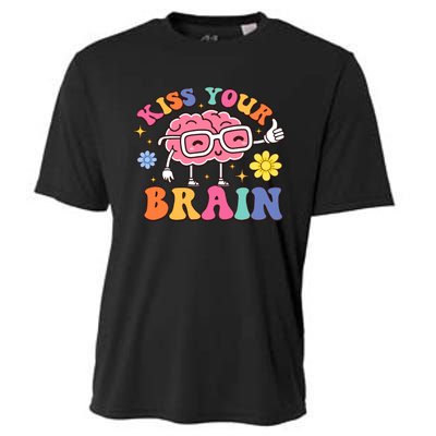 Kiss Your Brain Cute Teacher Appreciation Back To School Cooling Performance Crew T-Shirt