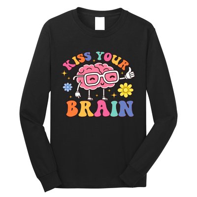 Kiss Your Brain Cute Teacher Appreciation Back To School Long Sleeve Shirt