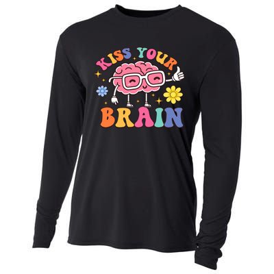 Kiss Your Brain Cute Teacher Appreciation Back To School Cooling Performance Long Sleeve Crew