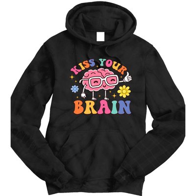 Kiss Your Brain Cute Teacher Appreciation Back To School Tie Dye Hoodie