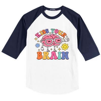 Kiss Your Brain Cute Teacher Appreciation Back To School Baseball Sleeve Shirt