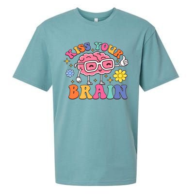 Kiss Your Brain Cute Teacher Appreciation Back To School Sueded Cloud Jersey T-Shirt