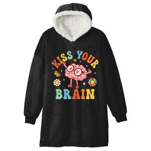 Kiss Your Brain Teacher For Back To School Hooded Wearable Blanket