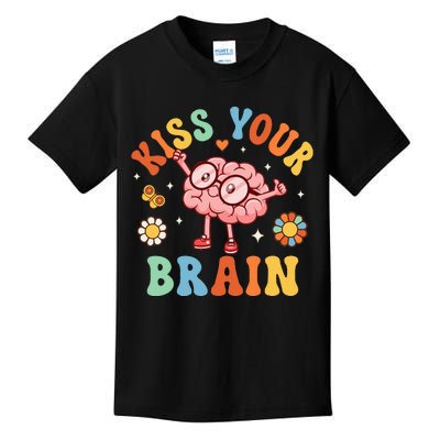 Kiss Your Brain Teacher For Back To School Kids T-Shirt